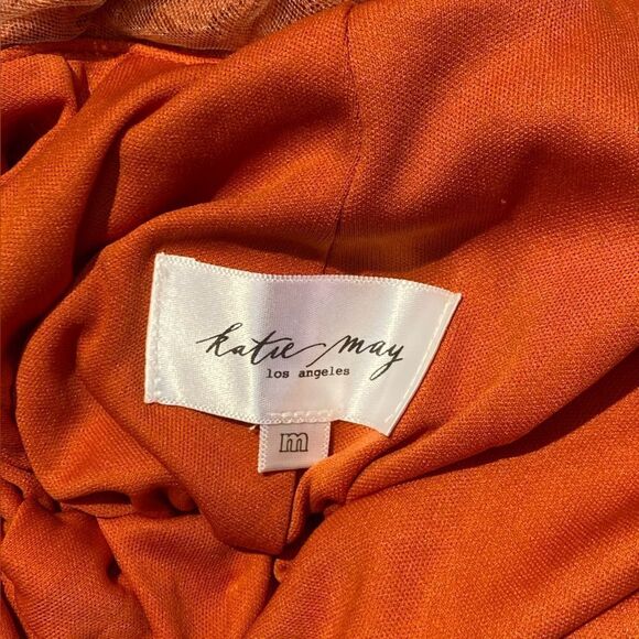 Katie May Surreal Gown Rust maxi dress drape back slip wedding guest Revolve M - Picture 14 of 14